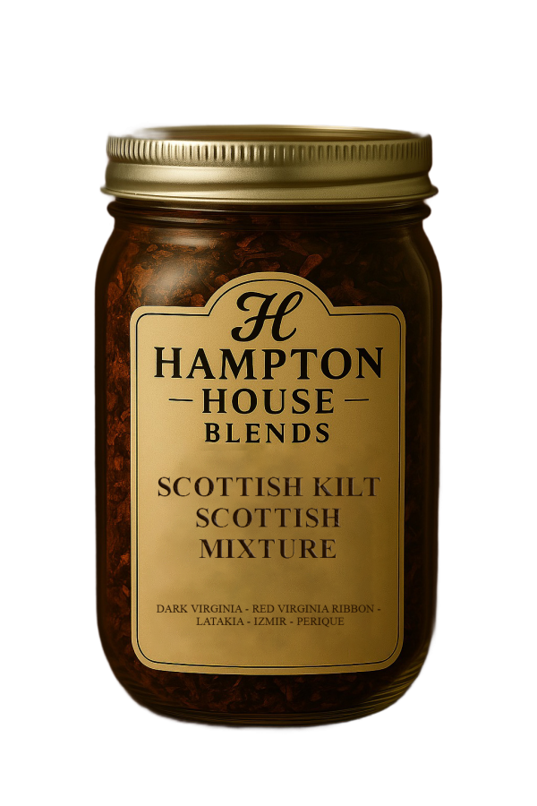 A jar of Hampton House Blends Scottish Kilt Scottish Mixture.