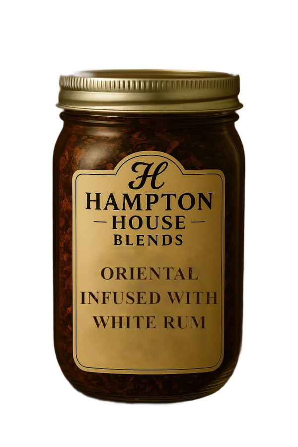 A jar of Hampton House Blends Oriental infused with white rum.