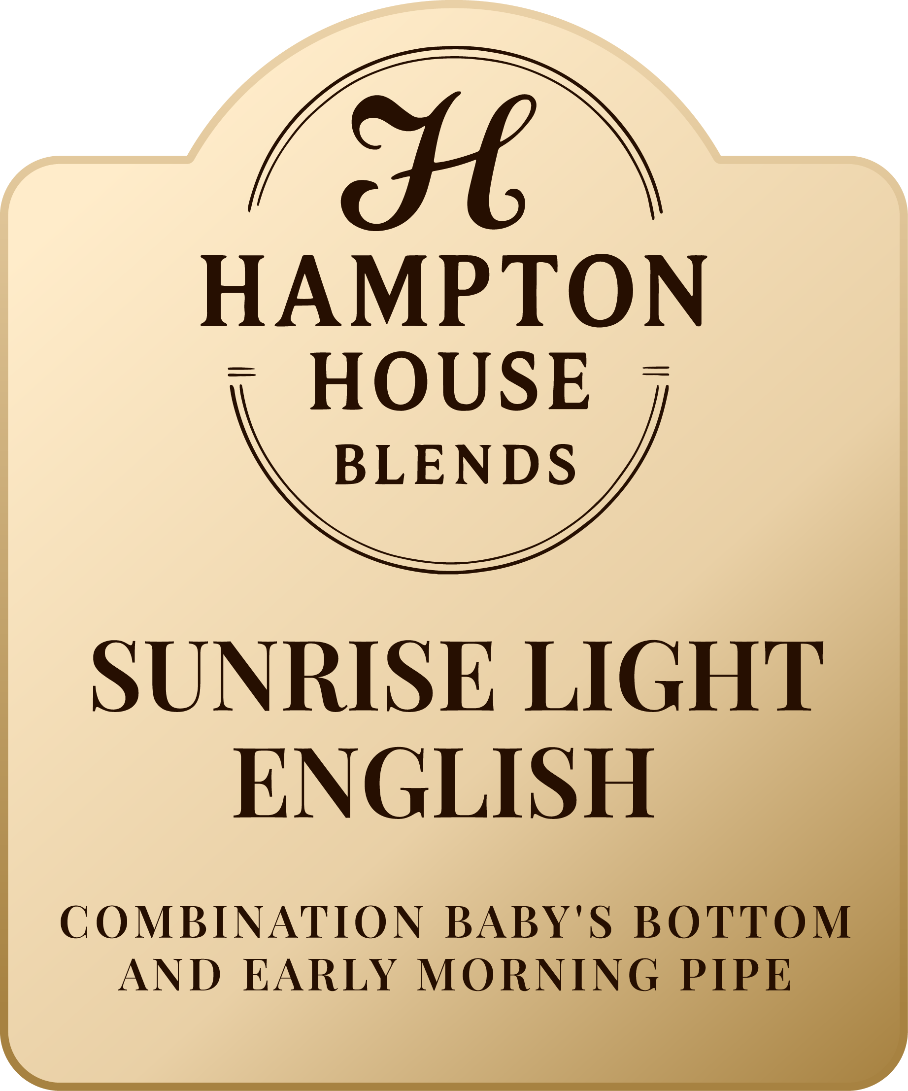 Label for Hampton House Blends Sunrise Light Baby Bottle.